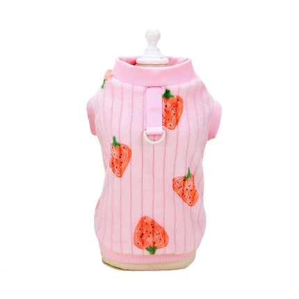 Gilet polaire à motif fraise mignon pour chiens et chats de petite et moyenne taille