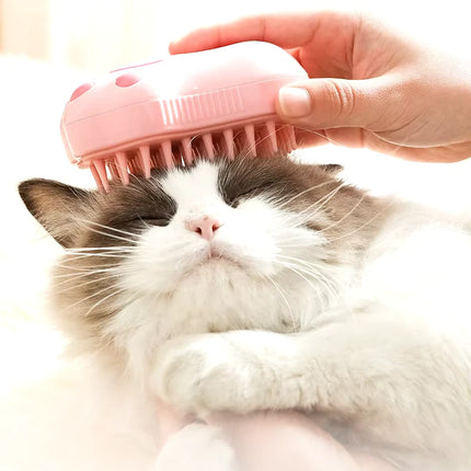 Brosse de toilettage électrique 3 en 1 pour chat et chien avec fonction de pulvérisation et de massage