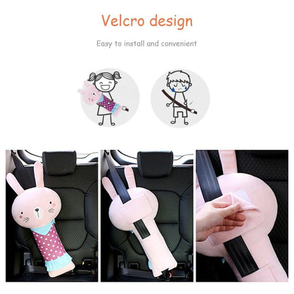 Adjustable Cute Animal Car Seat Strap Cover & Pillow for Kids - Wnkrs