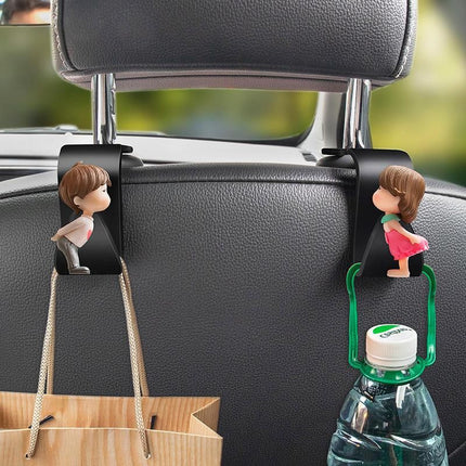 Cute Cartoon Car Seat Back Hooks - 2Pcs, Universal Rear Seat Hanger for Storage - Wnkrs