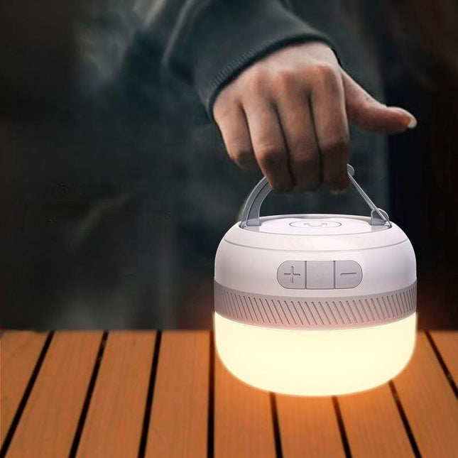 Linterna LED multicolor recargable para acampar con banco de energía y luz de emergencia