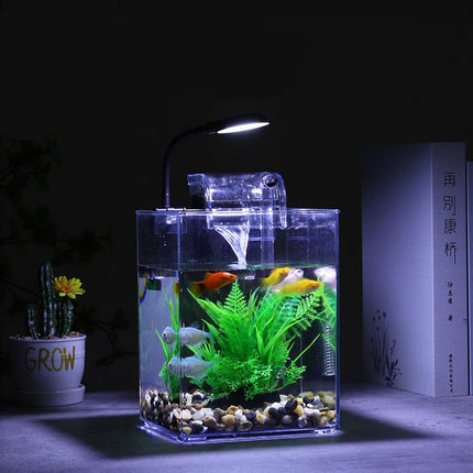 Aquarium de bureau alimenté par USB avec lumières LED