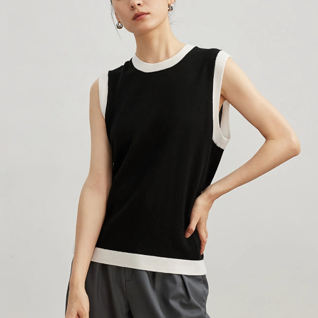 Chaleco tipo jersey de cuello redondo de lana merino