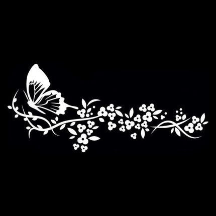 Reflective Butterfly & Flower Car Decal - Wnkrs