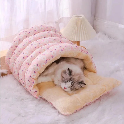 Lit d'hiver en peluche pour chat et chiot