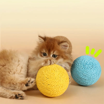 Pelota de sisal interactiva para rascar con sonido: juguete divertido y atractivo para gatos