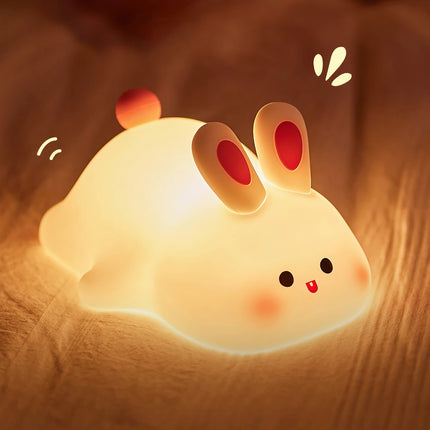 Lampe de nuit en silicone en forme de lapin mignon