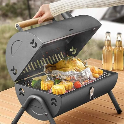 Portable Dual Cooking Area Charcoal Grill – Smoke-Free, Easy Carry BBQ for Outdoor Adventures - Wnkrs