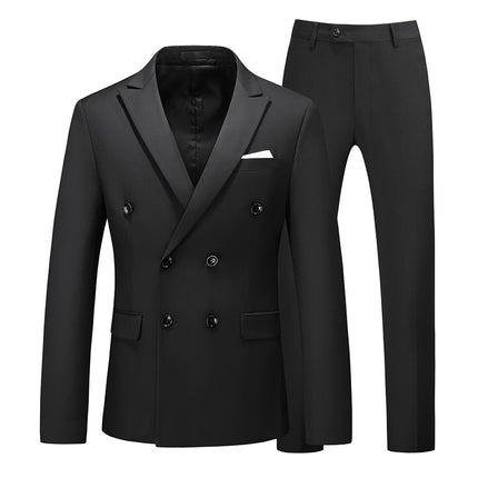 Men's Solid Color Double Breasted Tuxedo Suit - Wnkrs
