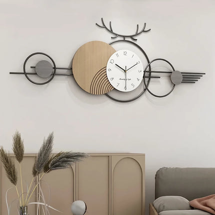 Elegante reloj de pared geométrico de gran tamaño