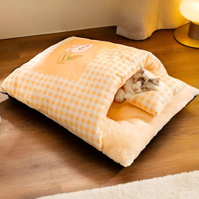 Lit douillet en peluche pour chat et chien