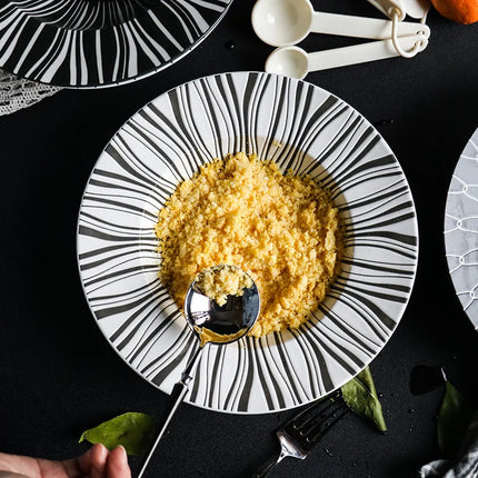 Assiettes creuses élégantes en céramique pour pâtes, soupes et salades