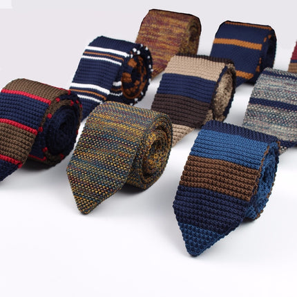 Knitted Striped Classic Men's Ties - Wnkrs