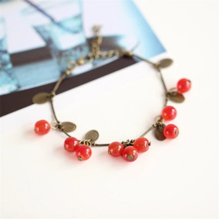 Boho Vintage Cherry Coin Bangle for Girls