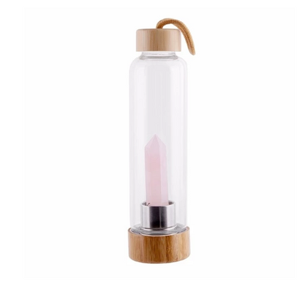 Crystal Infused Elixir Glass & Bamboo Water Bottle - Wnkrs