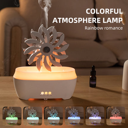 Waterwheel Humidifier & Essential Oil Diffuser with 7-Color LED Lamp