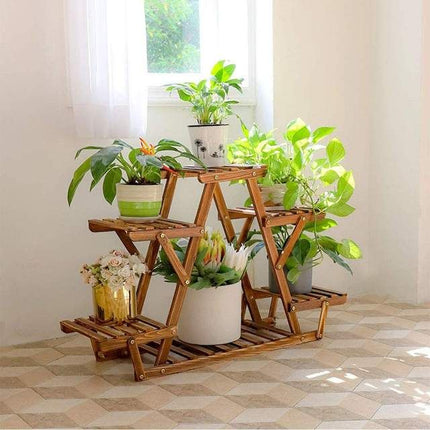 6 Tiered Wood Plant Stand - Wnkrs