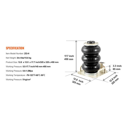 3 Ton Double Bag Air Jack - Wnkrs