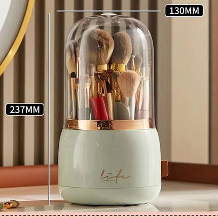 360° Rotating Cosmetic Brush Holder - Portable & Clear Makeup Organizer - Wnkrs