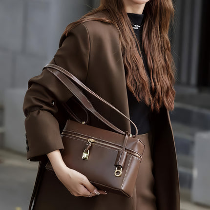 Sac à bandoulière élégant en cuir véritable pour femme