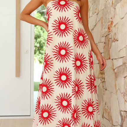 Tube Top Large Swing Dress Fashion Vacation