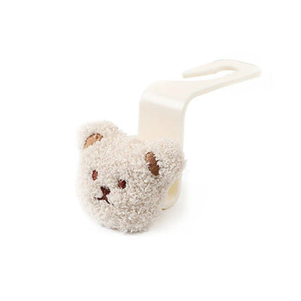 Cute Plush Bear Car Seat Back Hook with Decorative Pendant - Wnkrs