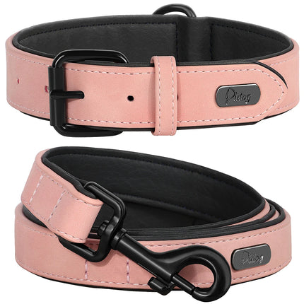 Conjunto de collar y correa acolchados y duraderos para perros de razas grandes