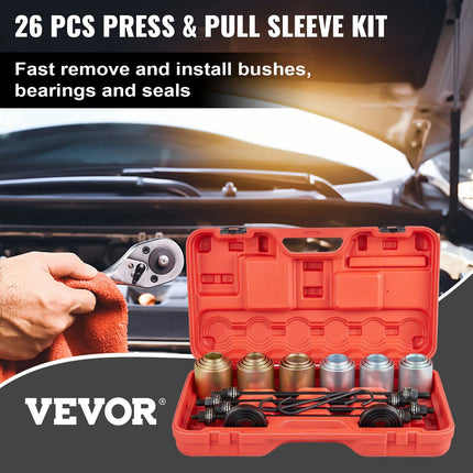 Universal 26-Piece Press and Pull Sleeve Kit for Car Repair and Maintenance - Wnkrs