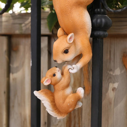 Outdoor Climbing Squirrel Figurine