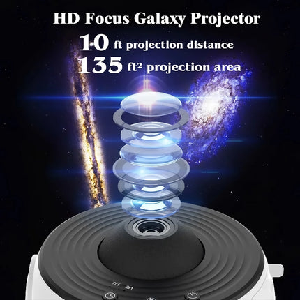 Proyector LED Galaxy con luz nocturna de cielo estrellado de 360°