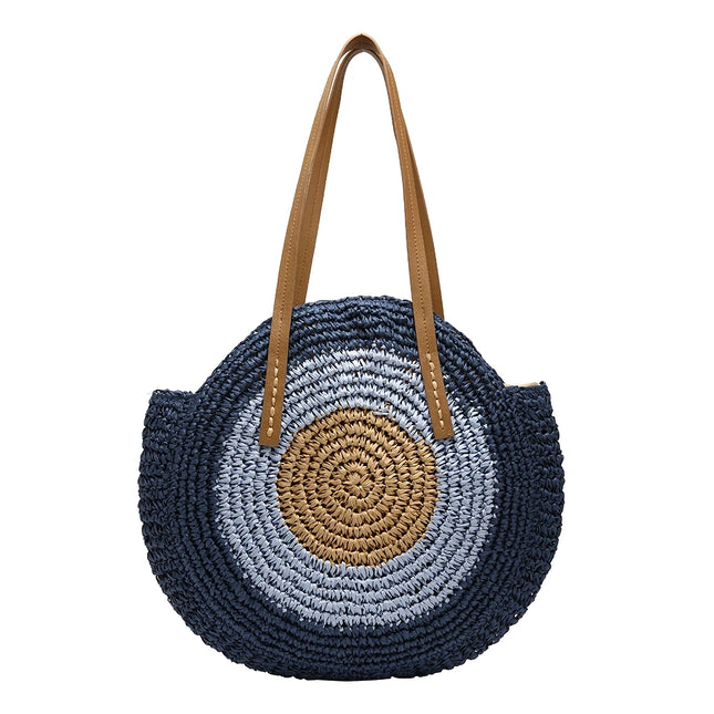 Sac fourre-tout en paille tressée fait main pour la plage