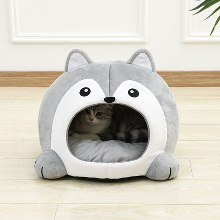 Lit et chaise longue en peluche pour chat