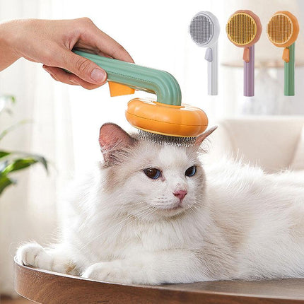 Peigne de toilettage autonettoyant pour chats et chiens - Élimine les sous-poils lâches et les nœuds