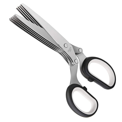 Herb Scissors With Multi Blades Stainless Steel Fast Cutting Shear Kitchen Tool - Wnkrs