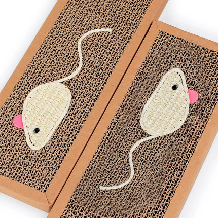 Griffoir pour chat en sisal en forme de souris – Tapis en carton ondulé durable pour chats