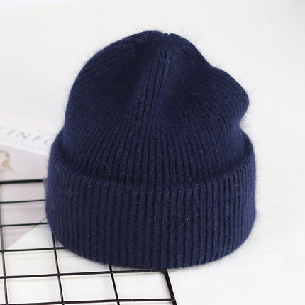 Gorro de punto de piel de conejo auténtica unisex de 9 colores: cálido y elegante para hombres y mujeres