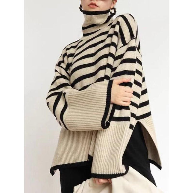 Striped Turtleneck Sweater