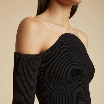 Plain Slim Long Sleeve Slash Neck Knitting Sweaters For Women - Wnkrs