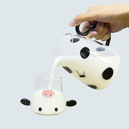 Cow Carafe Pitcher Cow Water Pitcher With Cup Bedside Water Carafe Cow Glass Set Cow Pitcher Water Carafe With Glass Cup For Nightstand - Wnkrs