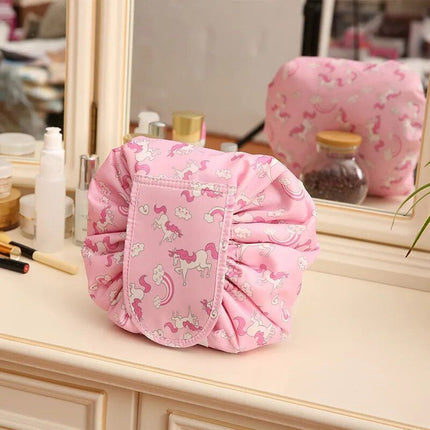 Portable & Waterproof Drawstring Cosmetic Bag - Multifunctional Travel Makeup Organizer - Wnkrs