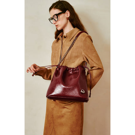 Sac à bandoulière et à bandoulière tendance en cuir de grande capacité pour femme