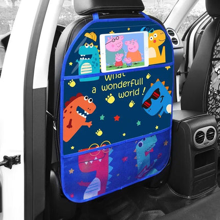 Cartoon Car Seat Back Protector with Storage Organizer - Wnkrs