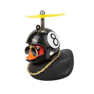 Cheerful Yellow Duck Car & Bike Ornament with Helmet and Accessories - Wnkrs