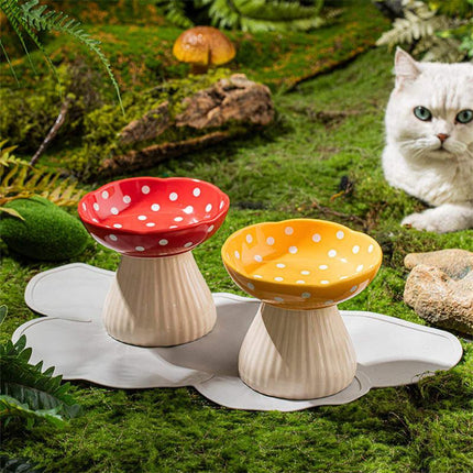 Bol en céramique pour animal de compagnie en forme de champignon mignon