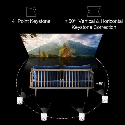 Proyector portátil Full HD 1080P con Android 9.0, Bluetooth, WiFi, Keystone