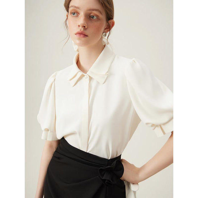 Camisa elegante de cuello polo de verano para mujer