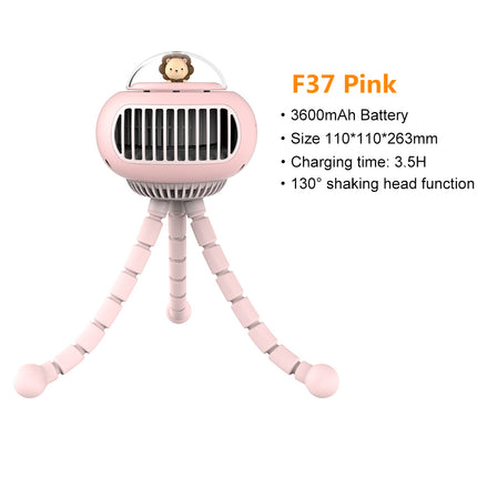 Lovely Cartoon Portable Safe Stroller Fan