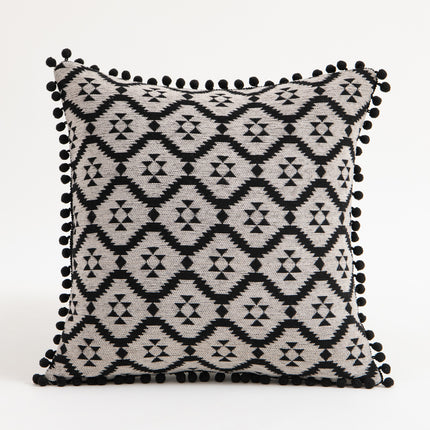 Housses de coussin à pompons style bohème marocain pour canapé et lit