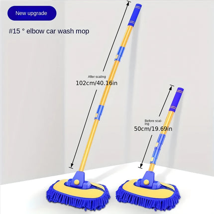 Adjustable Telescoping Car Wash Mop with Super Absorbent Chenille Brush Head