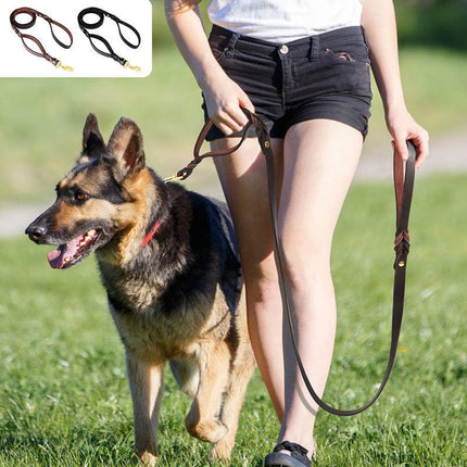 Laisse pour chien en cuir véritable de 1,80 m